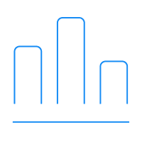 An icon of a bar chart
